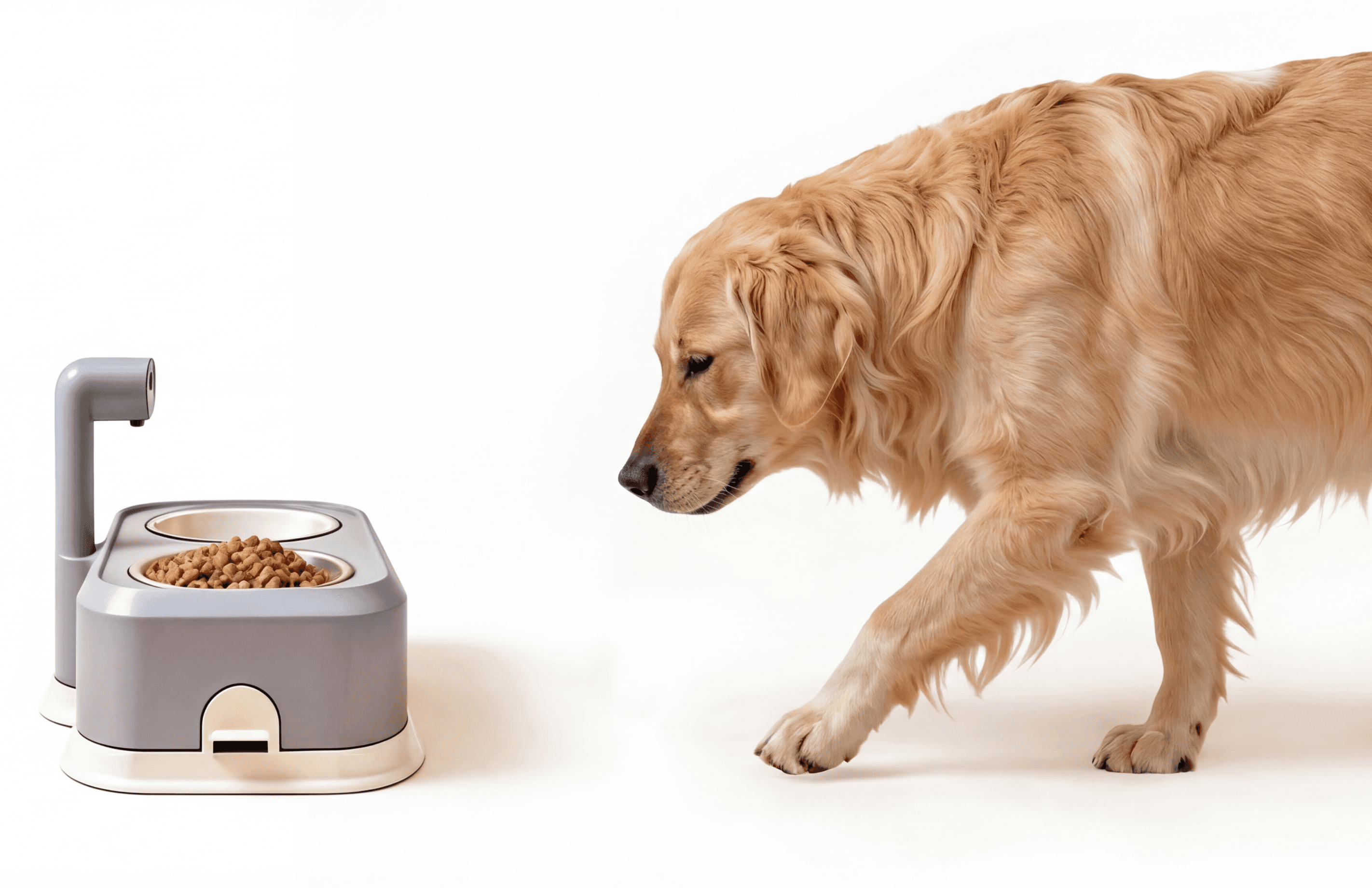 Golden retriever eating from EverBowl