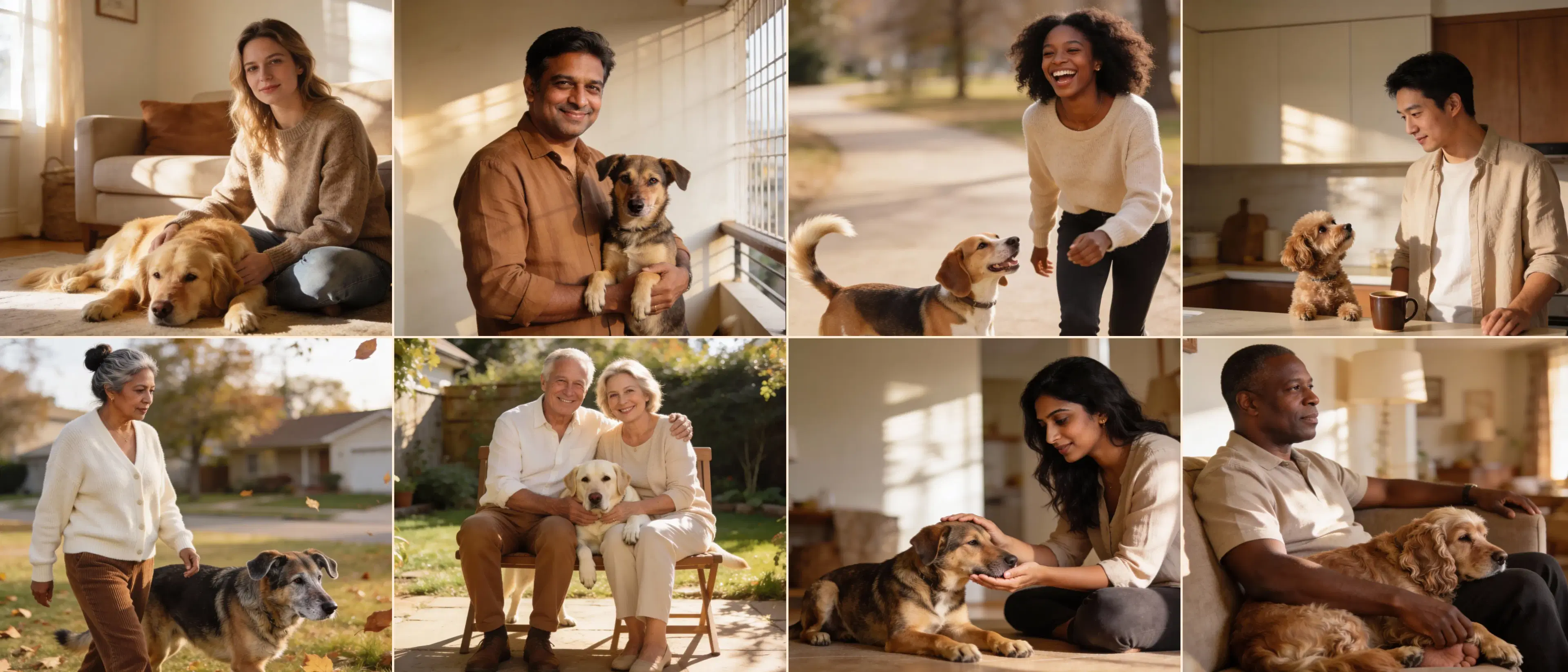 Happy dogs and owners